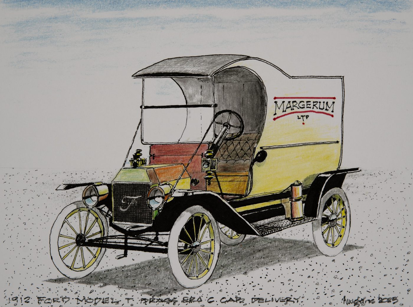 1912 Ford Model T Cab Truck | Artwork Print by Harold W. Gans